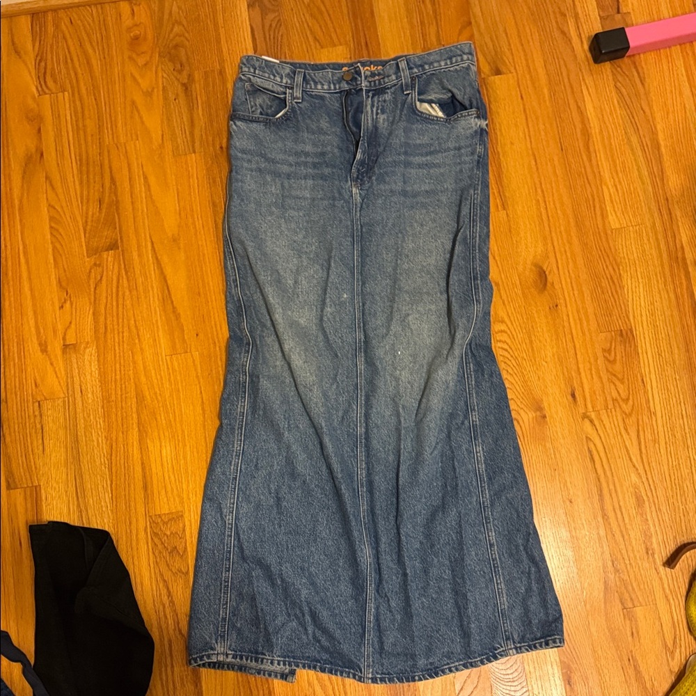 MOTHER candy stick denim maxi skirt - Picture 3 of 7